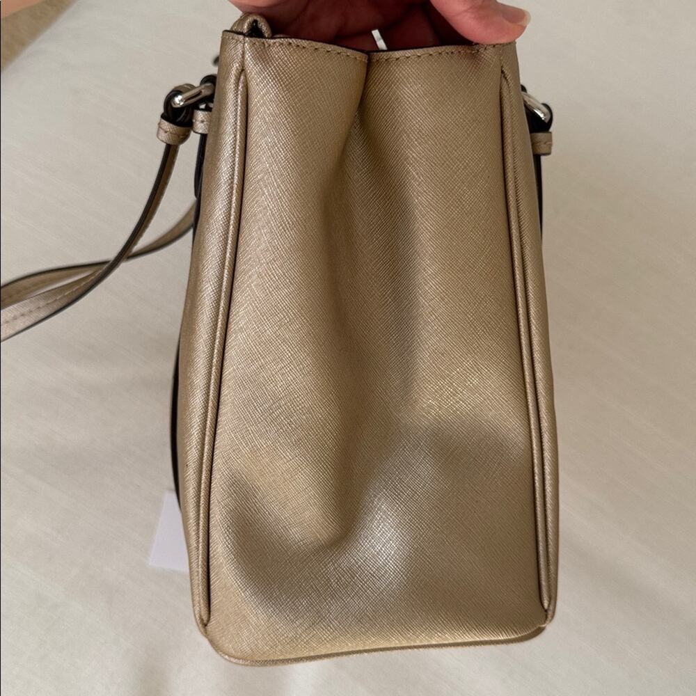 Vintage Y2K Coach Metallic Gold Saffiano Leather Tote Work Office - Picture 13 of 13